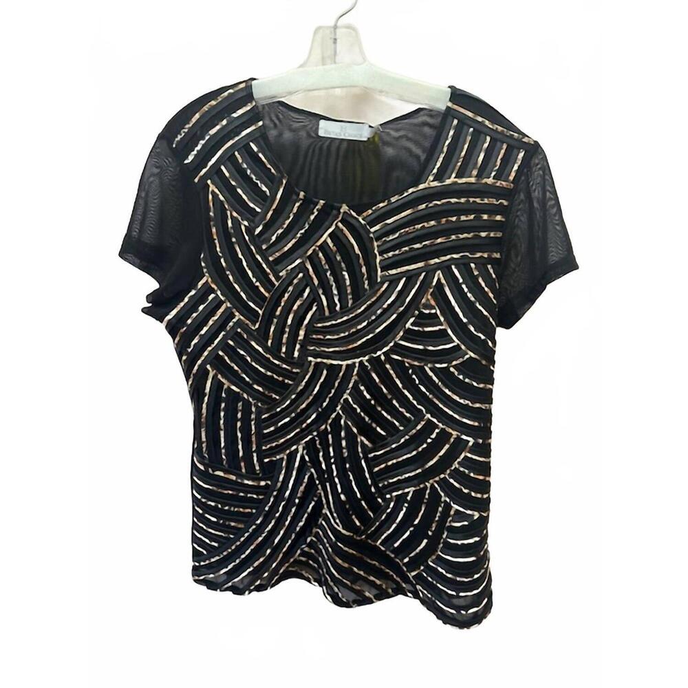 NEW BETA'S CHOICE women's mesh leopard shirt in black